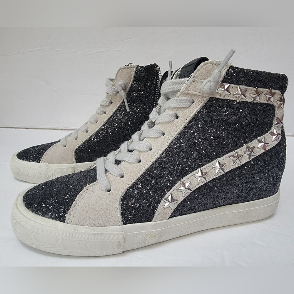 Vintage Havana Dormy Women's Black Sparkly High Top Sneakers Size 6.5